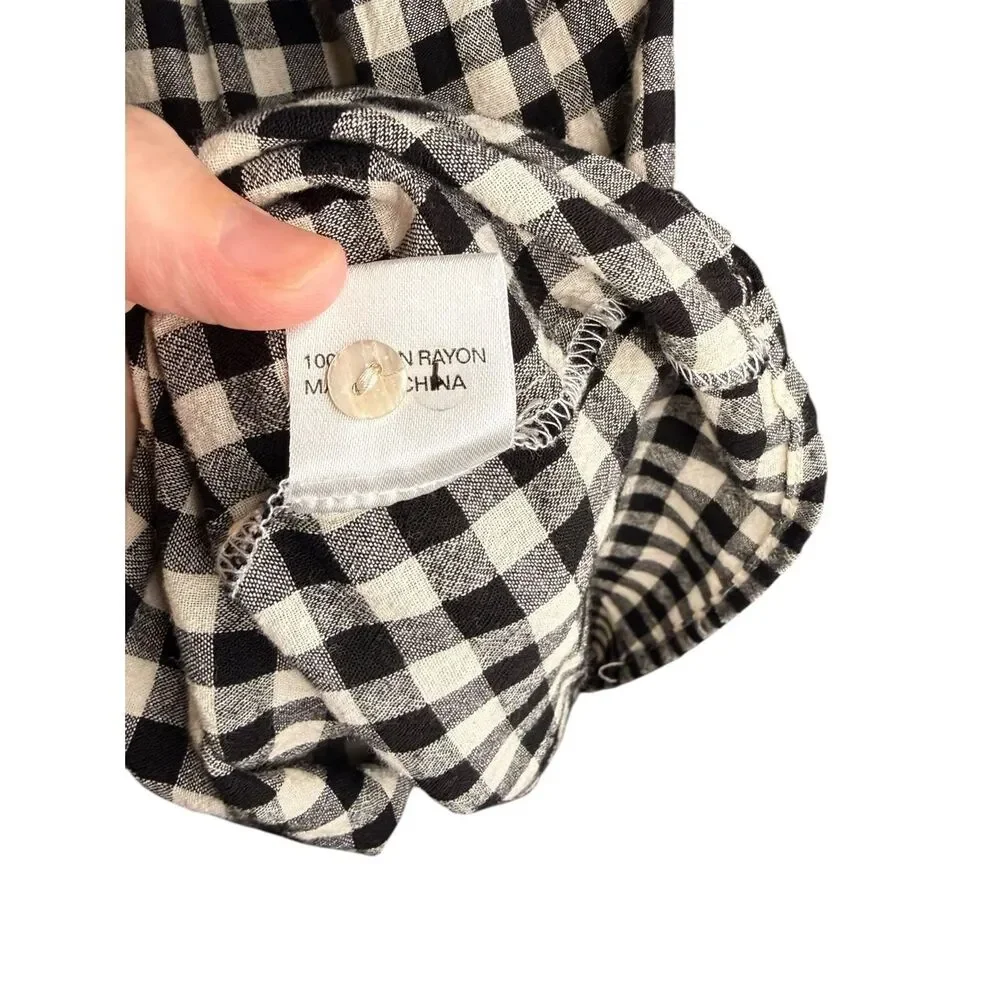Petal & Pup Black Gingham‎ Plaid Tiered Rylan Dress Size 4